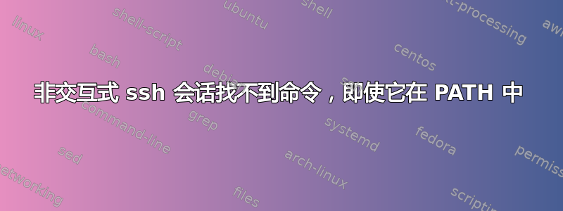 非交互式 ssh 会话找不到命令，即使它在 PATH 中