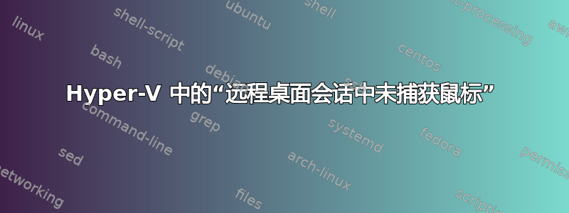 Hyper-V 中的“远程桌面会话中未捕获鼠标”