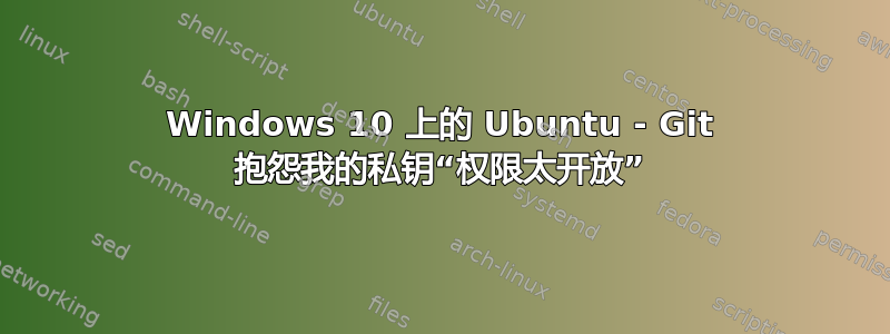 Windows 10 上的 Ubuntu - Git 抱怨我的私钥“权限太开放”