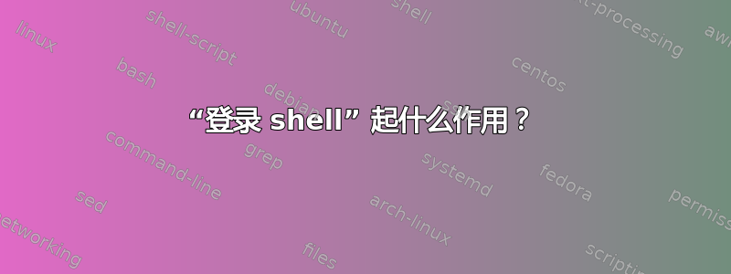 “登录 shell” 起什么作用？