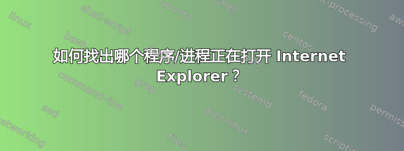 如何找出哪个程序/进程正在打开 Internet Explorer？