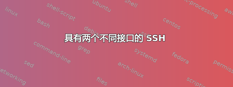 具有两个不同接口的 SSH