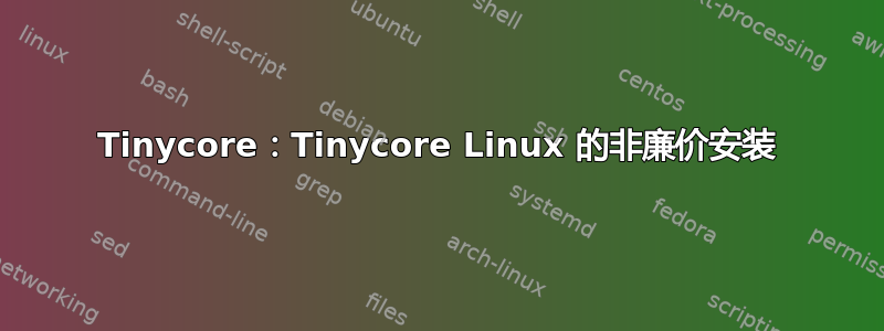 Tinycore：Tinycore Linux 的非廉价安装