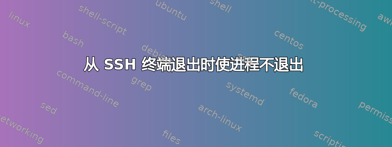 从 SSH 终端退出时使进程不退出