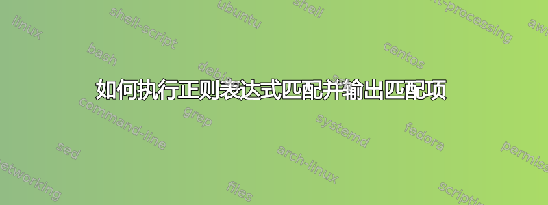 如何执行正则表达式匹配并输出匹配项