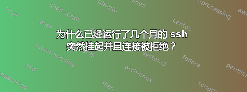 为什么已经运行了几个月的 ssh 突然挂起并且连接被拒绝？