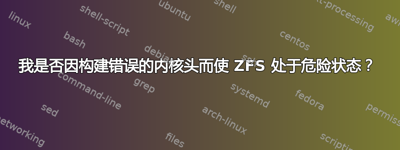 我是否因构建错误的内核头而使 ZFS 处于危险状态？