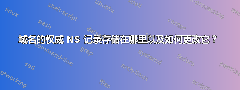 域名的权威 NS 记录存储在哪里以及如何更改它？