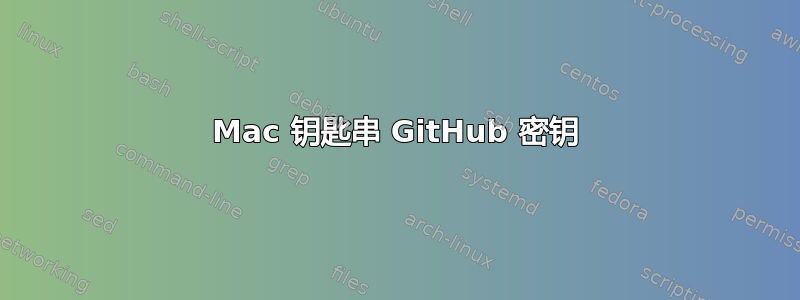 Mac 钥匙串 GitHub 密钥