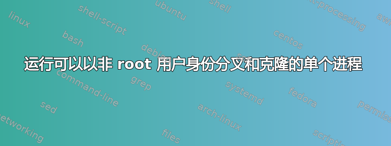 运行可以以非 root 用户身份分叉和克隆的单个进程