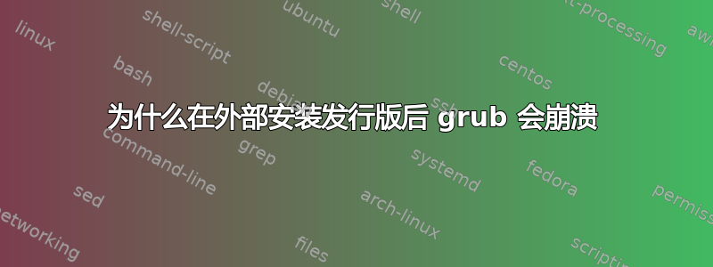 为什么在外部安装发行版后 grub 会崩溃