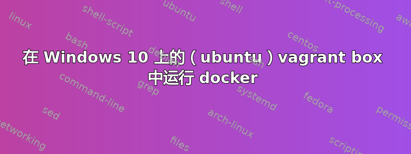 在 Windows 10 上的（ubuntu）vagrant box 中运行 docker