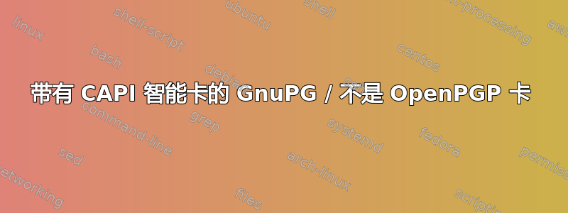 带有 CAPI 智能卡的 GnuPG / 不是 OpenPGP 卡