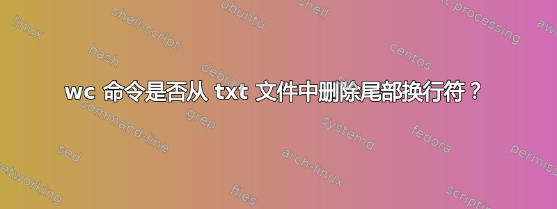 wc 命令是否从 txt 文件中删除尾部换行符？