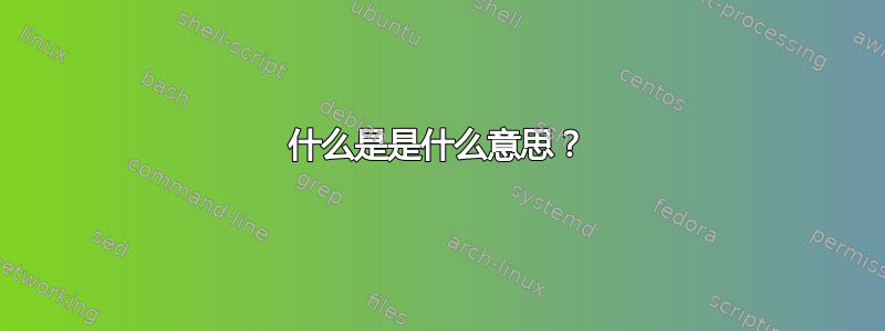 什么是是什么意思？