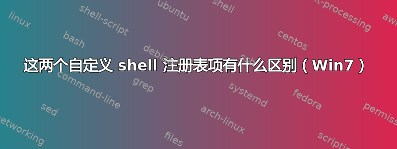 这两个自定义 shell 注册表项有什么区别（Win7）