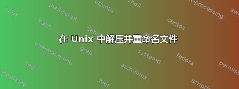 在 Unix 中解压并重命名文件