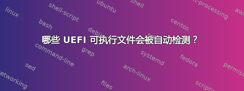 哪些 UEFI 可执行文件会被自动检测？