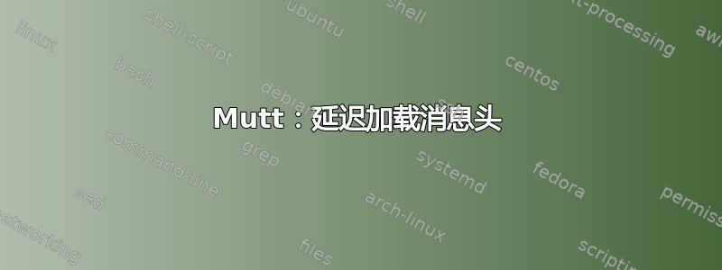 Mutt：延迟加载消息头