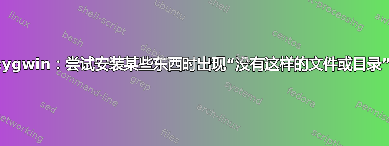 cygwin：尝试安装某些东西时出现“没有这样的文件或目录”