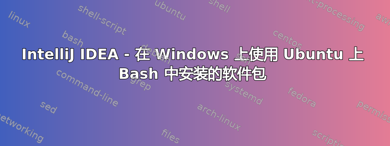 IntelliJ IDEA - 在 Windows 上使用 Ubuntu 上 Bash 中安装的软件包