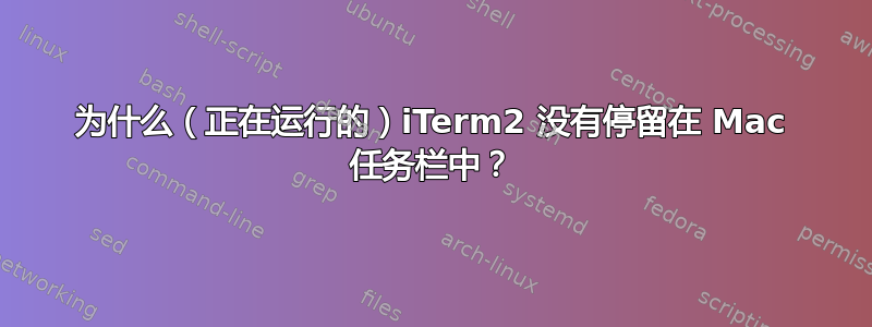 为什么（正在运行的）iTerm2 没有停留在 Mac 任务栏中？