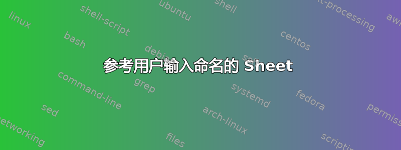 参考用户输入命名的 Sheet