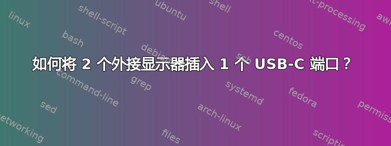 如何将 2 个外接显示器插入 1 个 USB-C 端口？