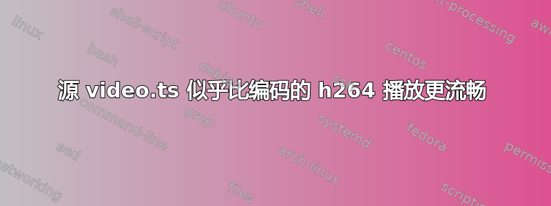 源 video.ts 似乎比编码的 h264 播放更流畅