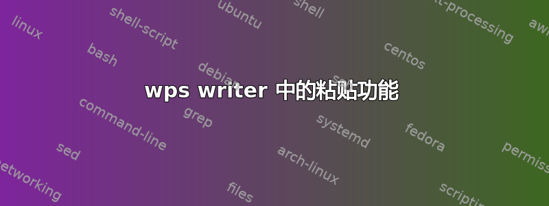 wps writer 中的粘贴功能