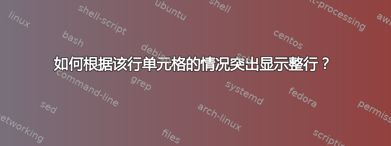 如何根据该行单元格的情况突出显示整行？