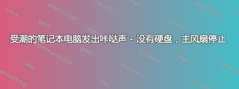 受潮的笔记本电脑发出咔哒声 - 没有硬盘，主风扇停止