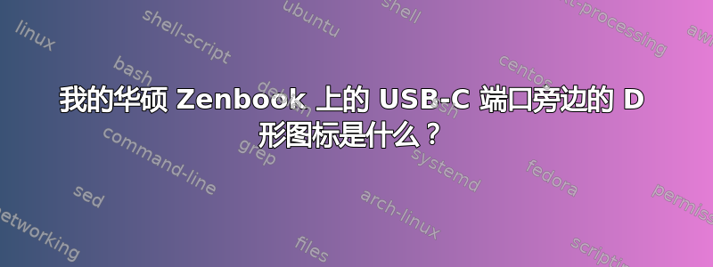 我的华硕 Zenbook 上的 USB-C 端口旁边的 D 形图标是什么？