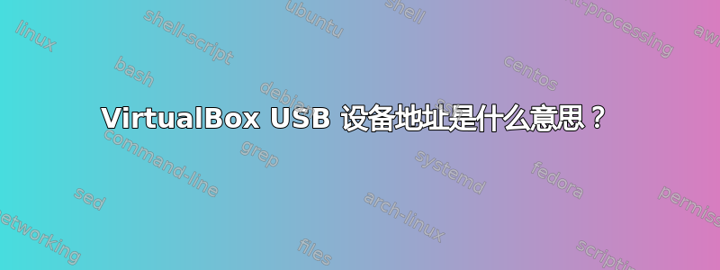 VirtualBox USB 设备地址是什么意思？