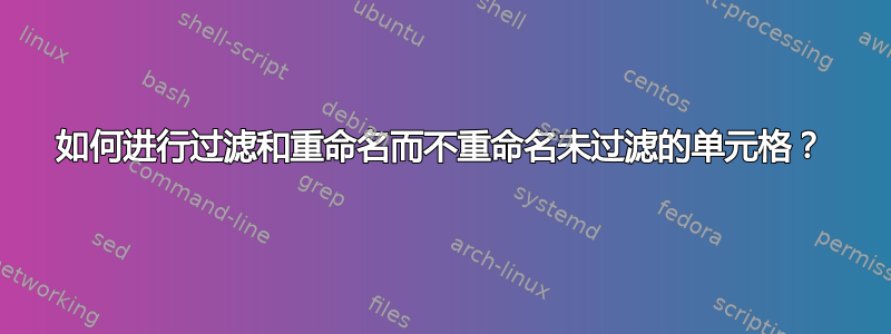 如何进行过滤和重命名而不重命名未过滤的单元格？