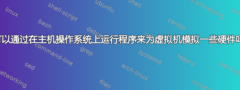 我可以通过在主机操作系统上运行程序来为虚拟机模拟一些硬件吗？