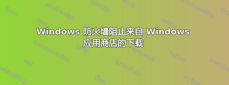 Windows 防火墙阻止来自 Windows 应用商店的下载