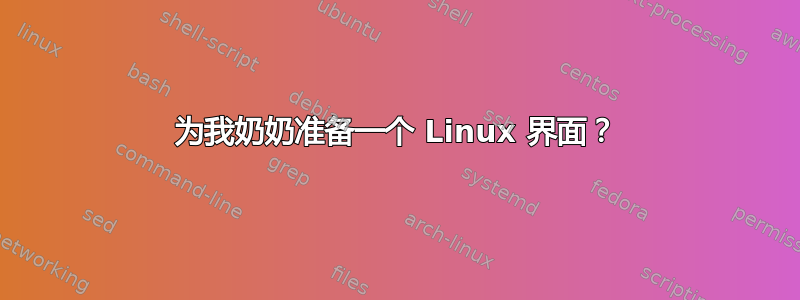 为我奶奶准备一个 Linux 界面？