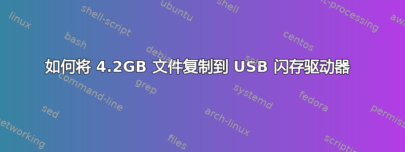 如何将 4.2GB 文件复制到 USB 闪存驱动器 