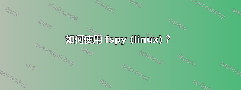 如何使用 fspy (linux)？