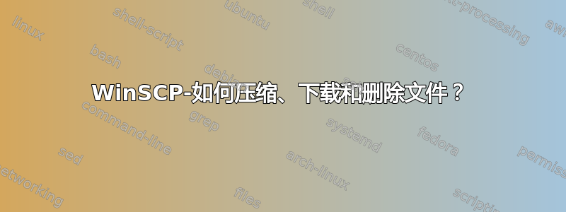 WinSCP-如何压缩、下载和删除文件？
