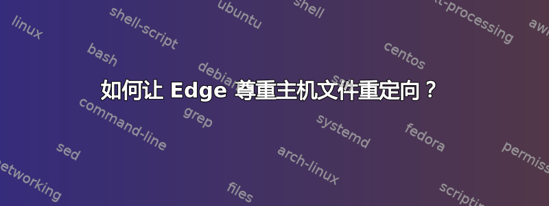 如何让 Edge 尊重主机文件重定向？