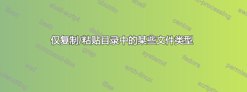 仅复制/粘贴目录中的某些文件类型