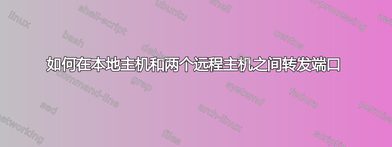 如何在本地主机和两个远程主机之间转发端口