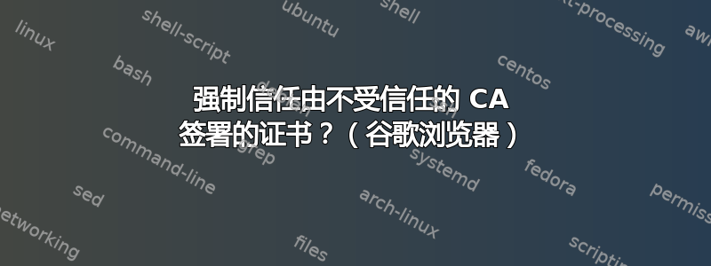 强制信任由不受信任的 CA 签署的证书？（谷歌浏览器）