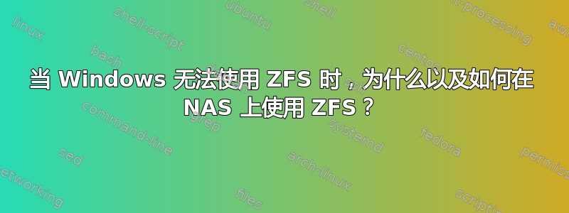 当 Windows 无法使用 ZFS 时，为什么以及如何在 NAS 上使用 ZFS？