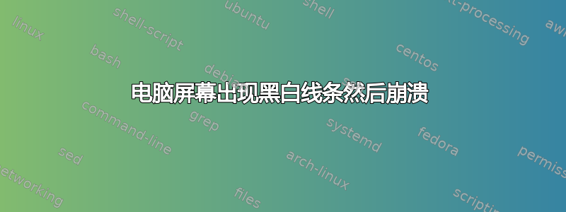 电脑屏幕出现黑白线条然后崩溃