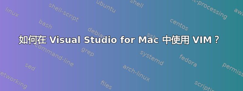 如何在 Visual Studio for Mac 中使用 VIM？