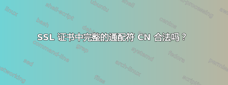 SSL 证书中完整的通配符 CN 合法吗？