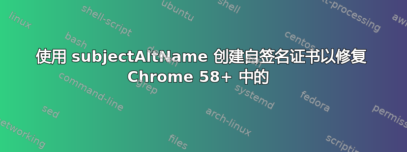 使用 subjectAltName 创建自签名证书以修复 Chrome 58+ 中的 